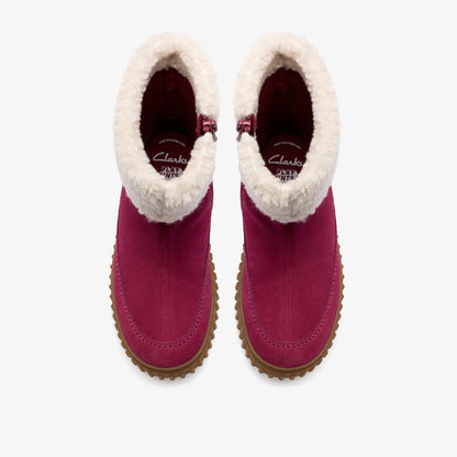 Clarks Kids Cove Snug Kid Berry Suede