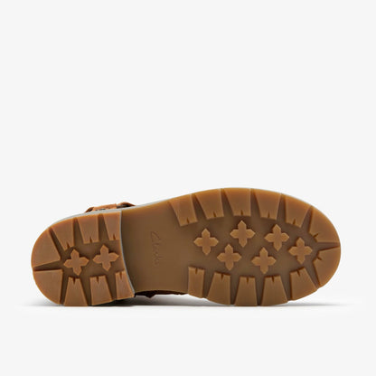 Clarks Kids Prague Shine Kid Tan Suede
