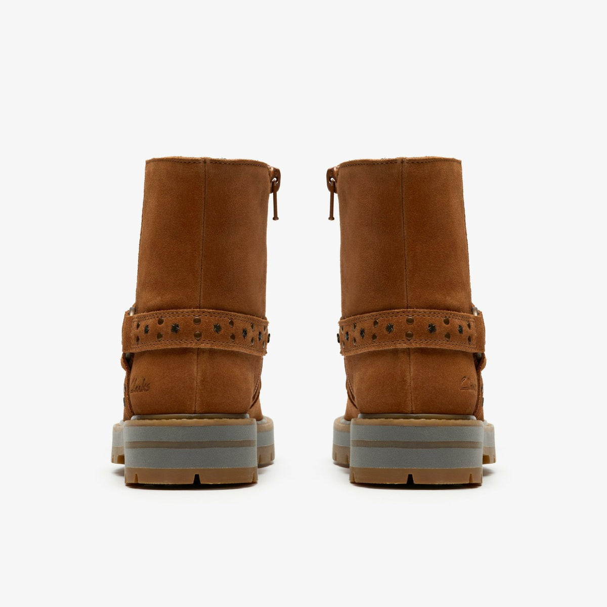 Clarks Kids Prague Shine Kid Tan Suede