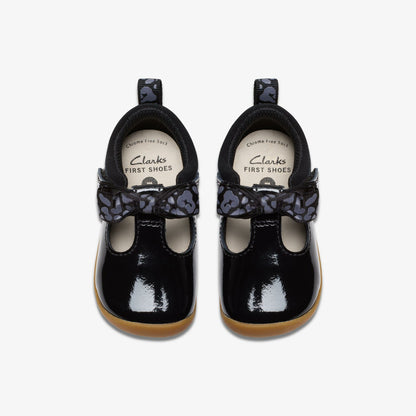 Clarks Kids Roamer Trim Toddler Black Patent
