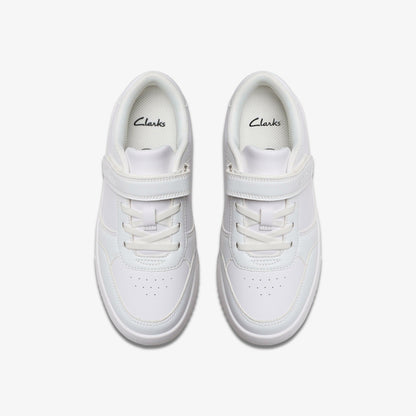 Clarks Kids Barley Step Kid White/White