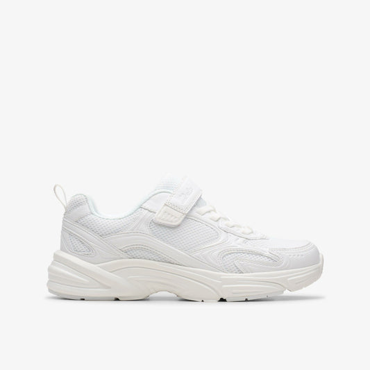 Clarks Kids Crafton Move Kid White/White