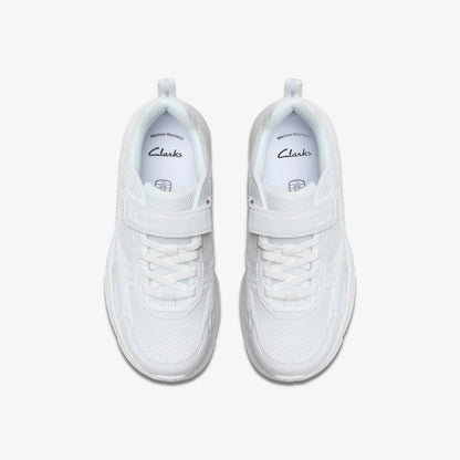 Clarks Kids Crafton Move Kid White/White
