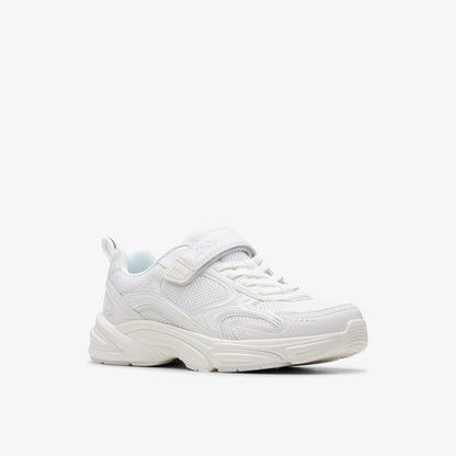 Clarks Kids Crafton Move Kid White/White