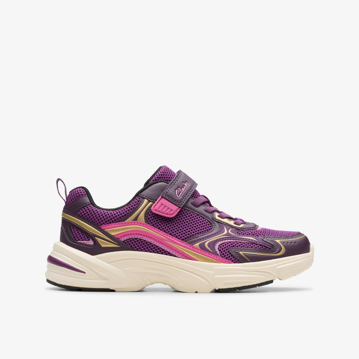 Clarks Kids Crafton Move Kid Purple Combination
