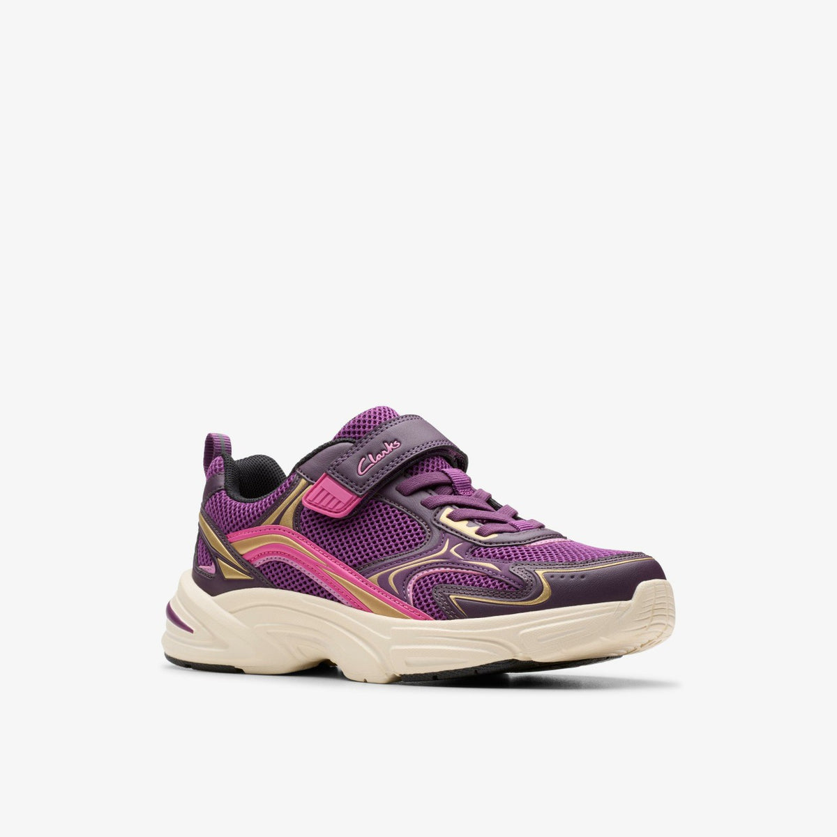 Clarks Kids Crafton Move Kid Purple Combination