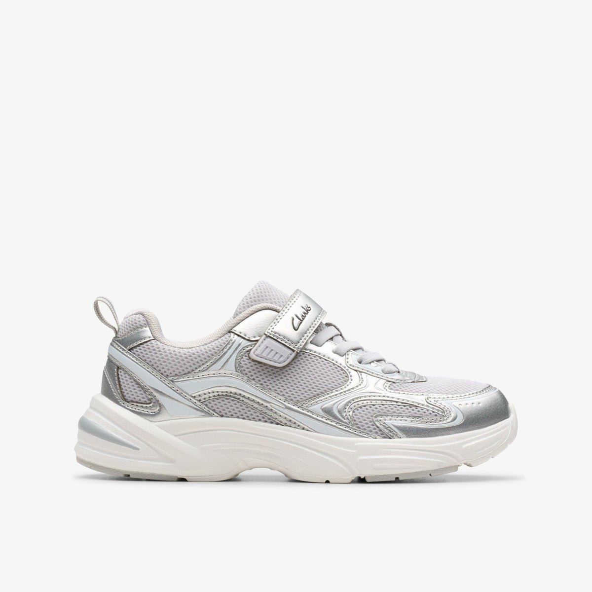 Clarks Kids Crafton Move Kid Silver Metallic
