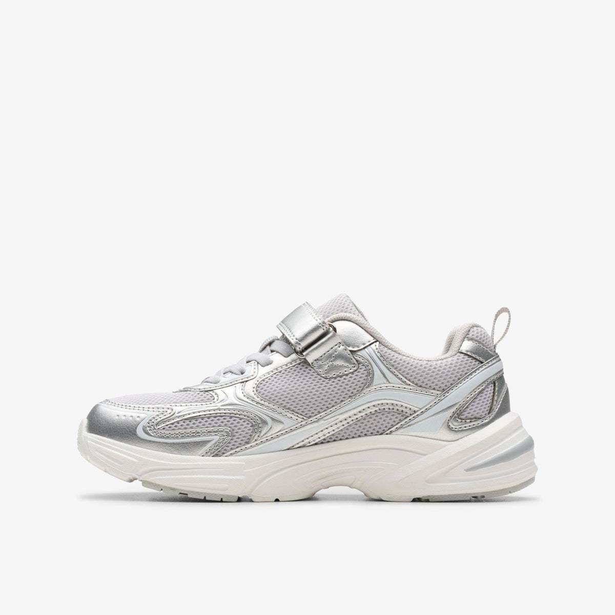 Clarks Kids Crafton Move Kid Silver Metallic