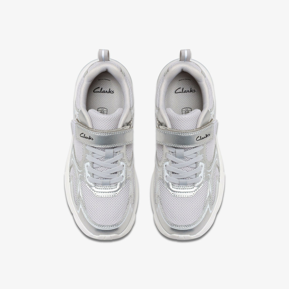 Clarks Kids Crafton Move Kid Silver Metallic
