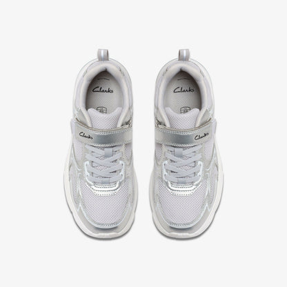 Clarks Kids Crafton Move Kid Silver Metallic