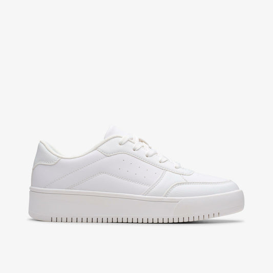 Clarks Kids Barley Step Youth White/White