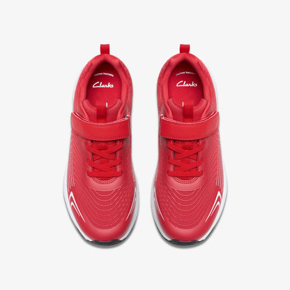 Clarks Kids Deyes Dash Youth Red Synthetic