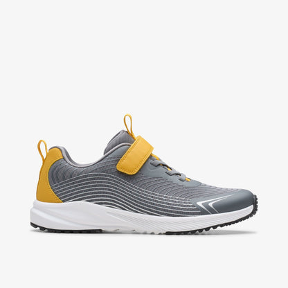 Clarks Kids Deyes Dash Youth Grey Synthetic