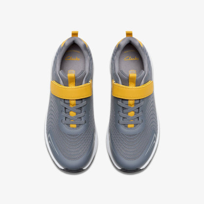 Clarks Kids Deyes Dash Youth Grey Synthetic