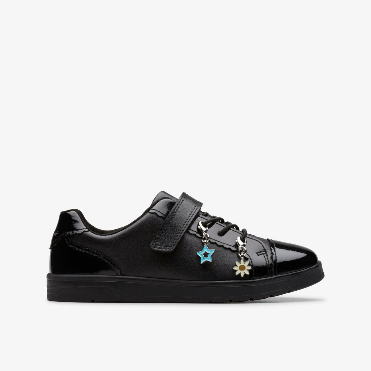 Clarks Kids Disco Charm Kid Black Leather