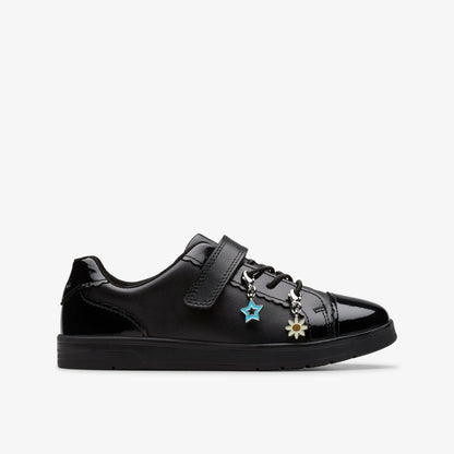 Clarks Kids Disco Charm Kid Black Leather