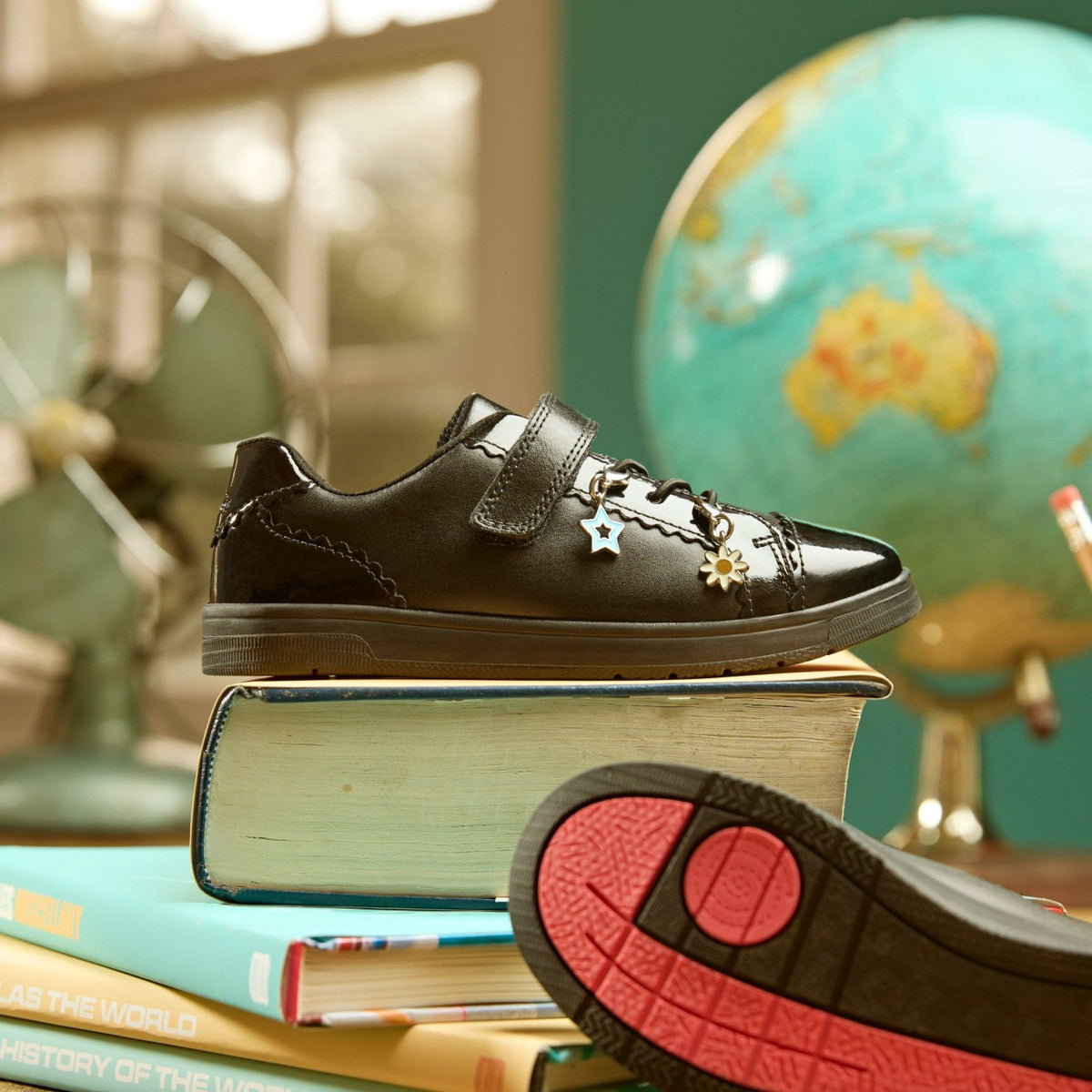Clarks Kids Disco Charm Kid Black Leather