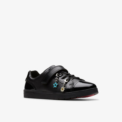 Clarks Kids Disco Charm Kid Black Leather