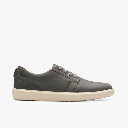 Clarks Men Brodin Seam Dark Grey Leather