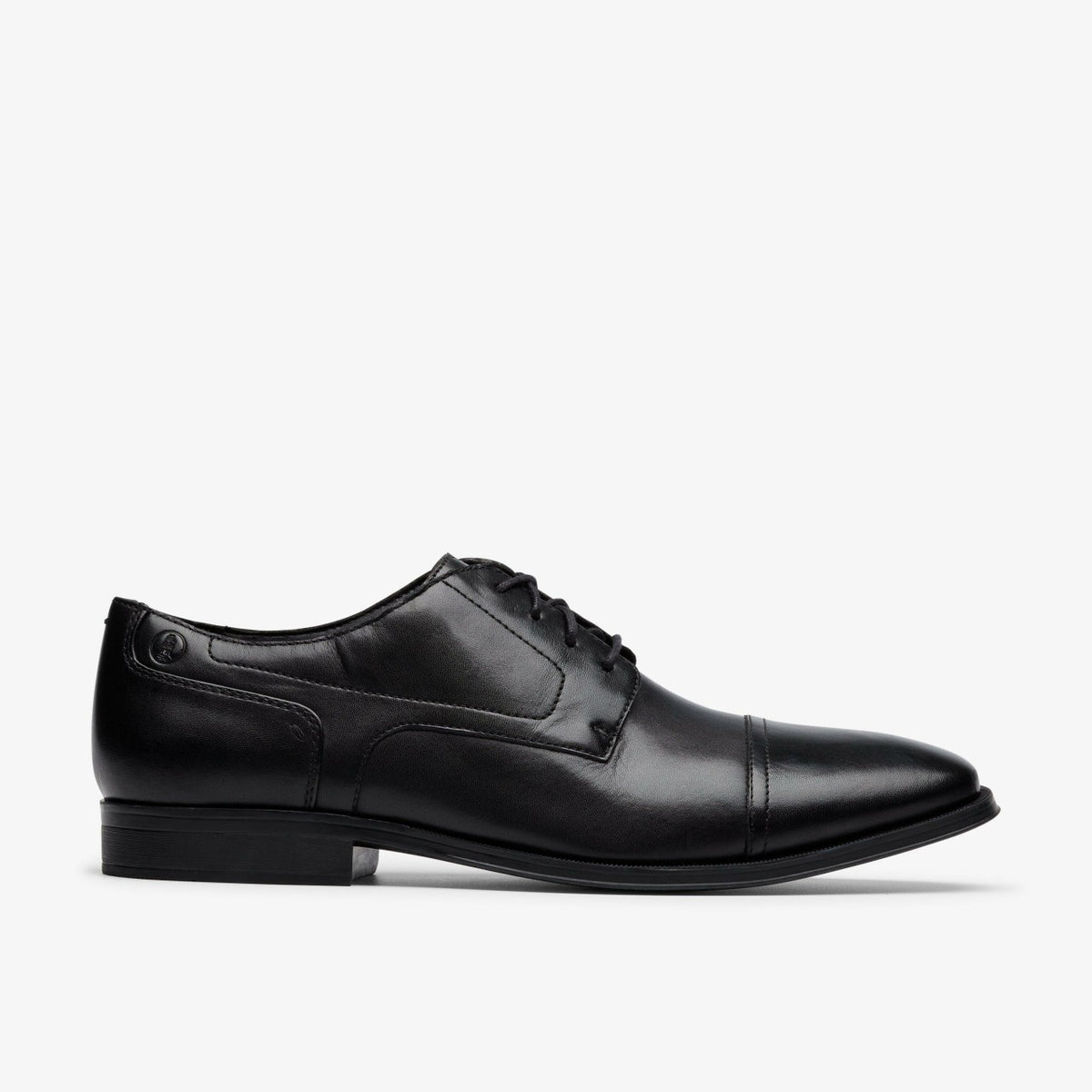 Clarks Men Paulton Cap Black Leather