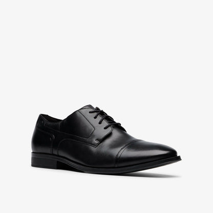 Clarks Men Paulton Cap Black Leather