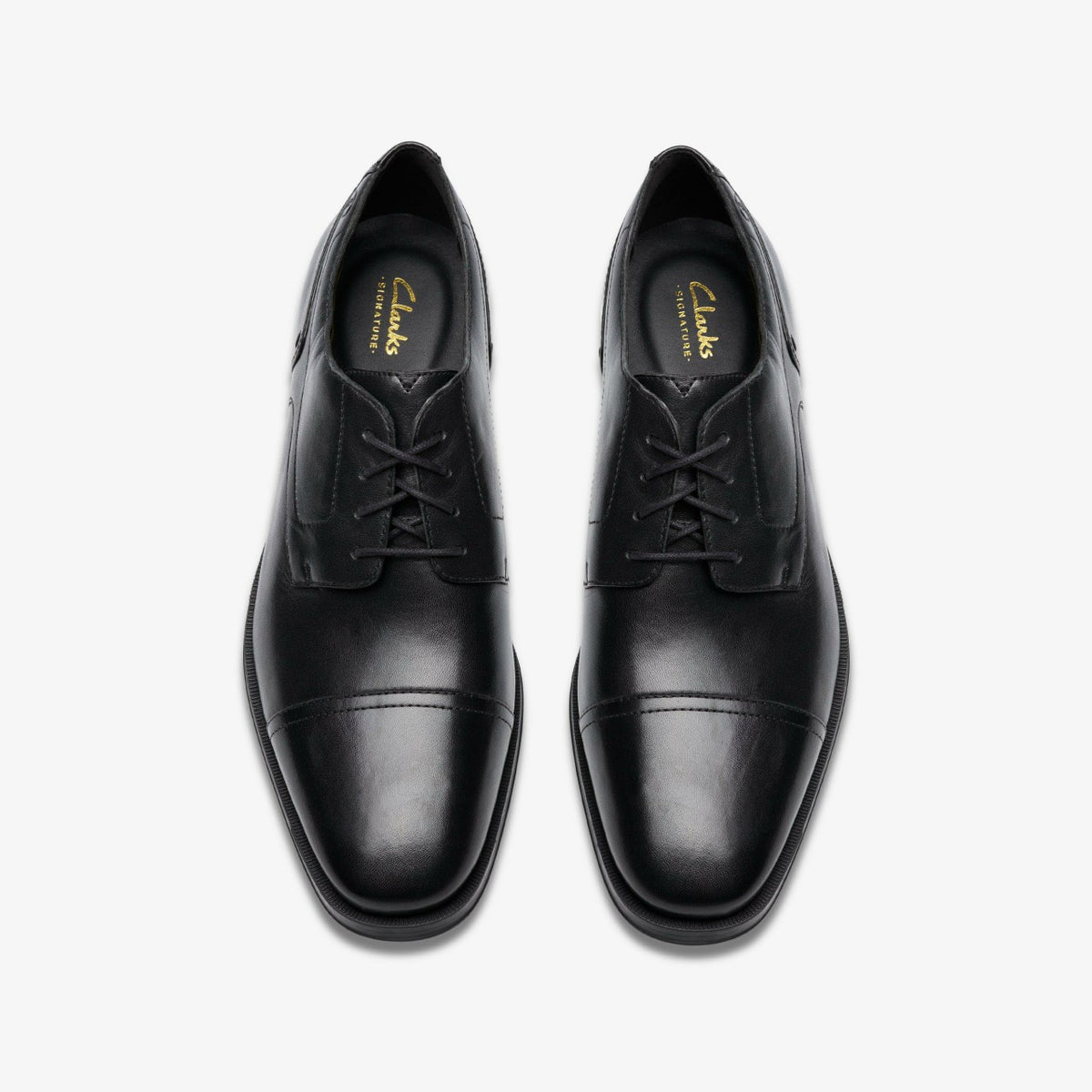 Clarks Men Paulton Cap Black Leather