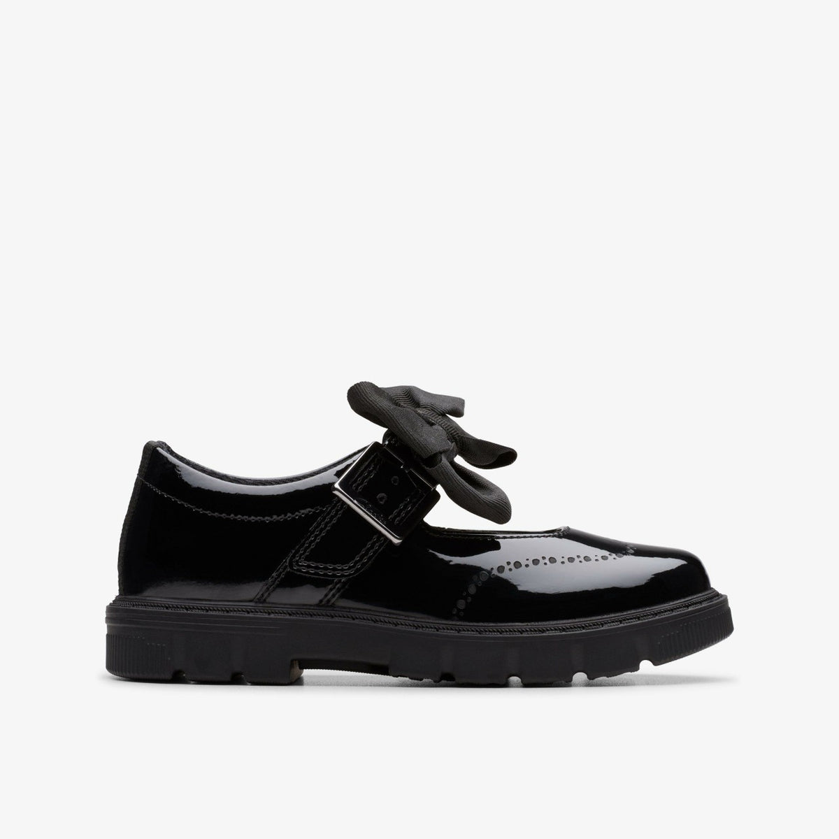 Clarks Kids Lorcam Jane Kid Black Patent