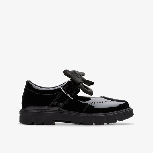 Clarks Kids Lorcam Jane Kid Black Patent