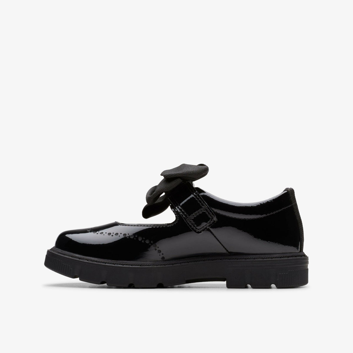Clarks Kids Lorcam Jane Kid Black Patent