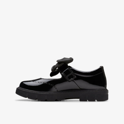 Clarks Kids Lorcam Jane Kid Black Patent