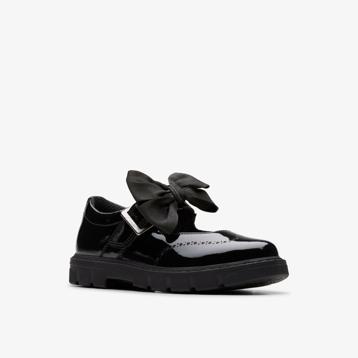 Clarks Kids Lorcam Jane Kid Black Patent