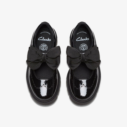 Clarks Kids Lorcam Jane Kid Black Patent