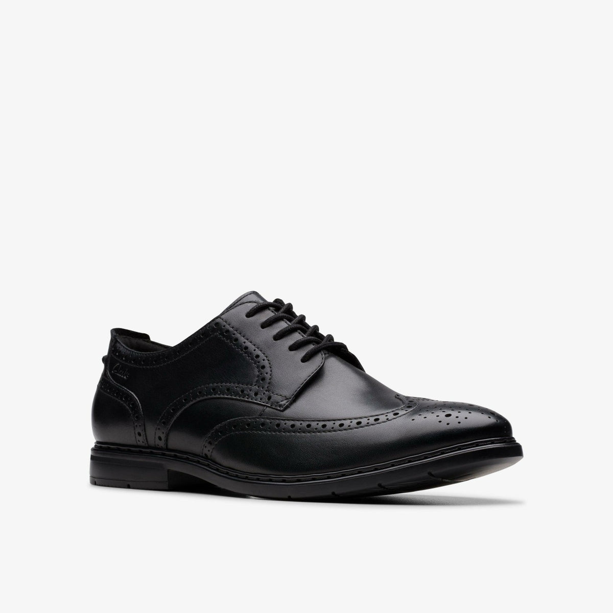 Clarks Men Banbury Tip Black Leather