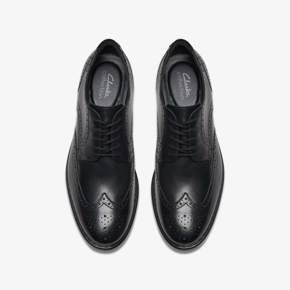 Clarks Men Banbury Tip Black Leather