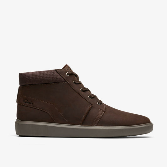 Clarks Men Brodin Mid Dark Brown Leather
