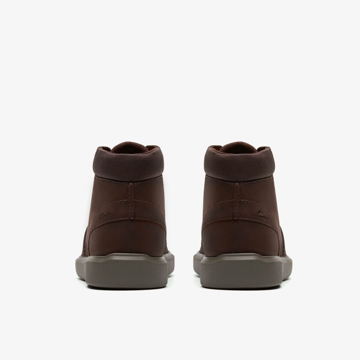 Clarks Men Brodin Mid Dark Brown Leather