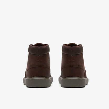 Clarks Men Brodin Mid Dark Brown Leather