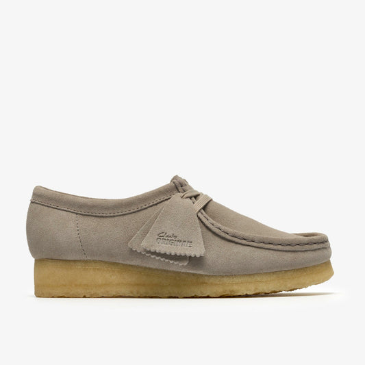 Clarks Women Wallabee Pale Grey Suede