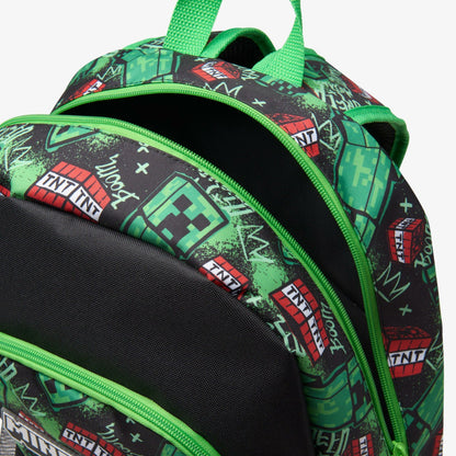 Clarks Kids Minecraft Large Backpack Black/Green