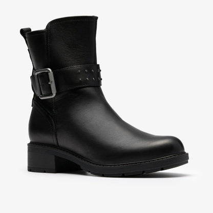 Clarks Women Hearth Buckle Black Leather