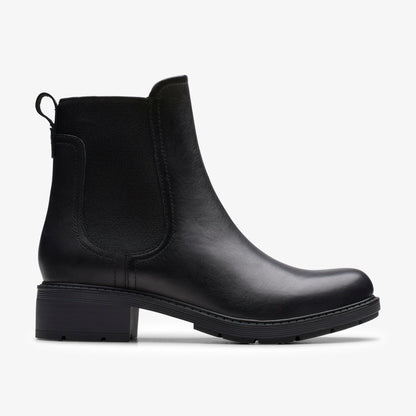 Clarks Women Hearth Top Black Leather