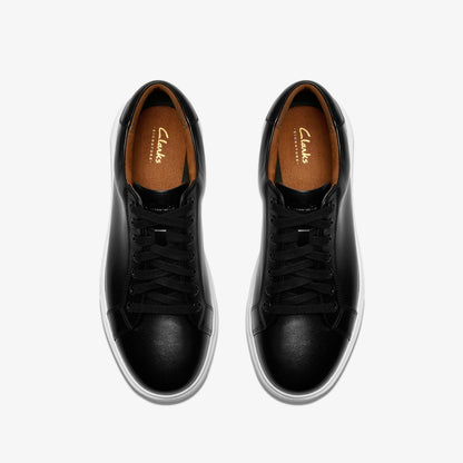 Clarks Men Goswell Tie Black Leather