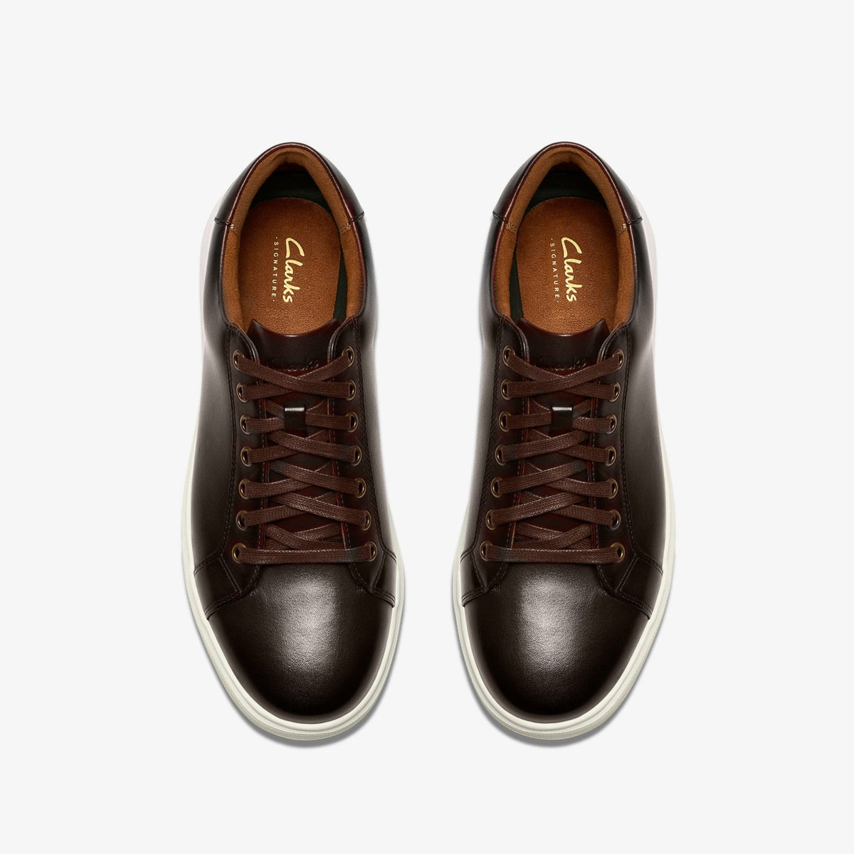 Clarks Men Goswell Tie Brown Leather