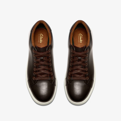 Clarks Men Goswell Tie Brown Leather