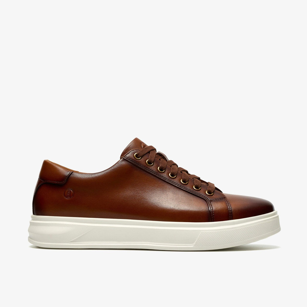 Clarks Men Goswell Tie Tan Leather