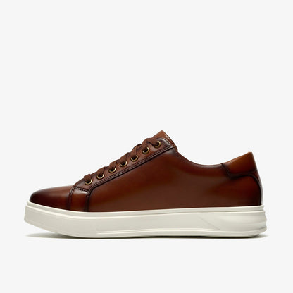 Clarks Men Goswell Tie Tan Leather