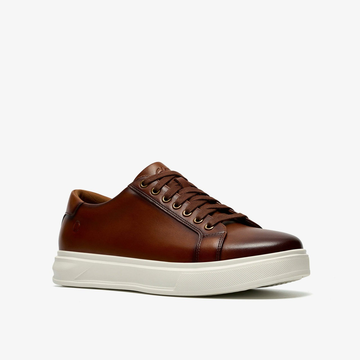 Clarks Men Goswell Tie Tan Leather