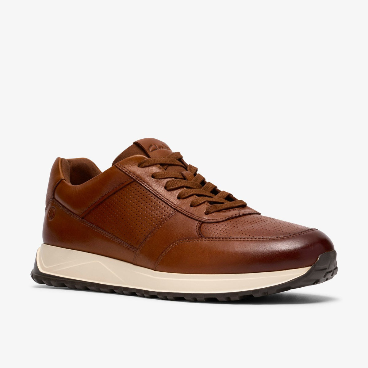 Clarks Men Radwell Tie Tan Leather