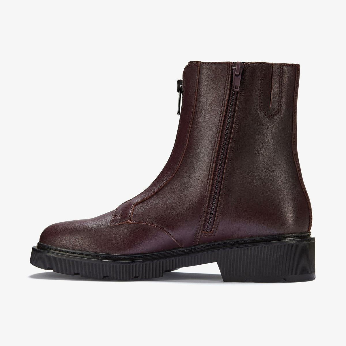 Clarks Women Lauryl Zip Merlot Leather