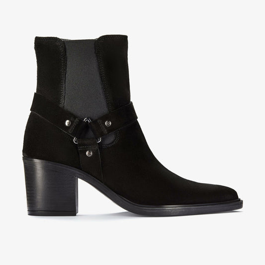 Clarks Women Jesse Buckle Black Suede